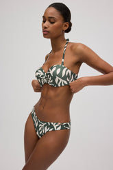 Conjunto de biquíni bandeau brasileiro com brilho